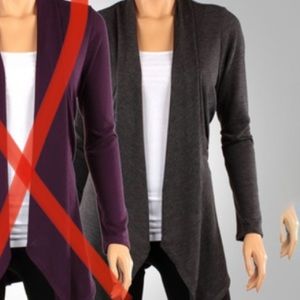 Charcoal grey open cardigan